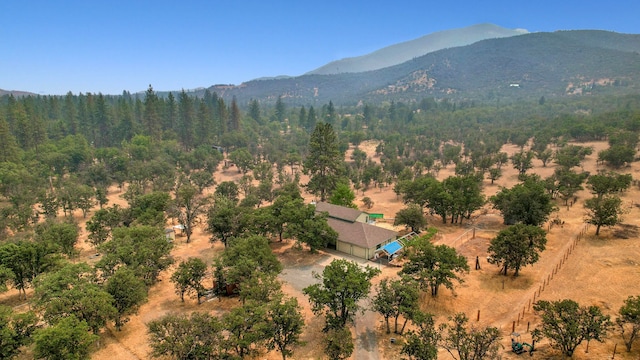 bird's eye view with a mountain view