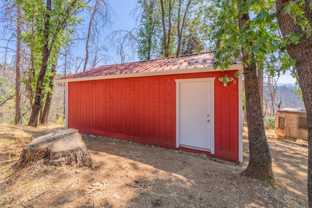 view of shed