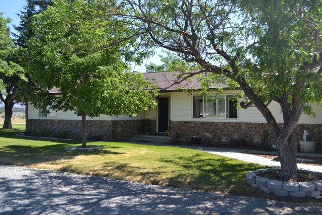 view of front of house with a front yard