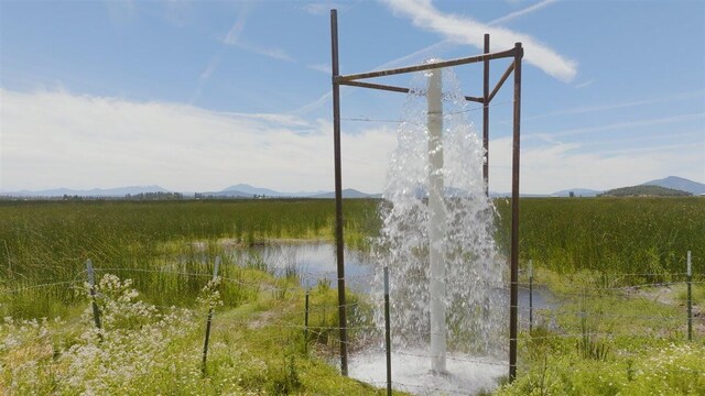 view of water feature with a mountain view