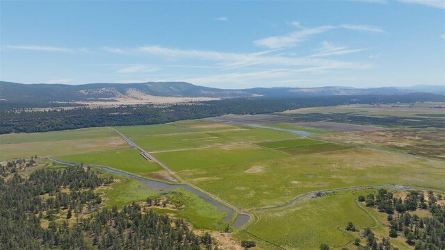 birds eye view of property with a rural view and a mountain view