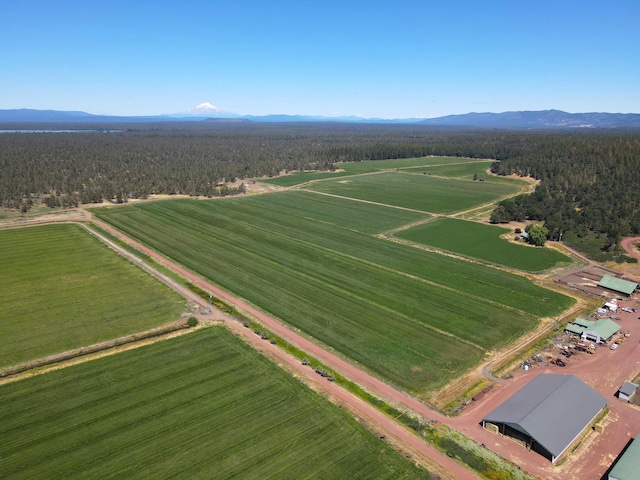 bird's eye view with a rural view and a mountain view