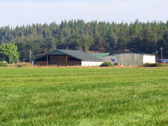 view of yard with an outbuilding