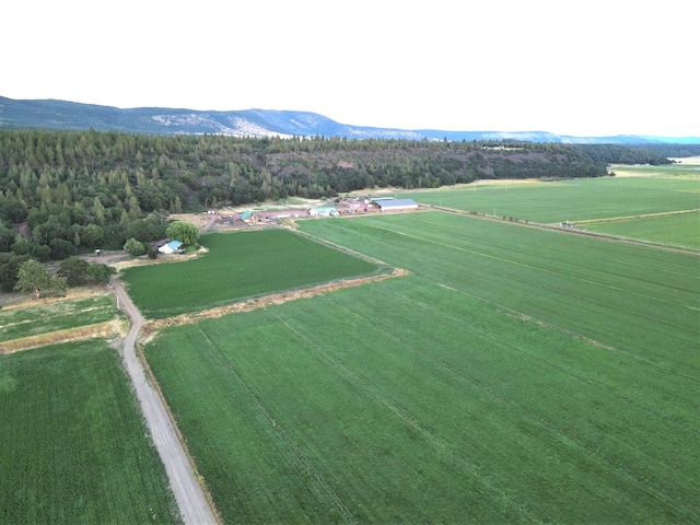 drone / aerial view with a rural view and a mountain view