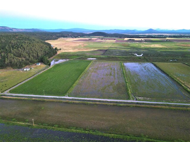 birds eye view of property with a rural view and a mountain view