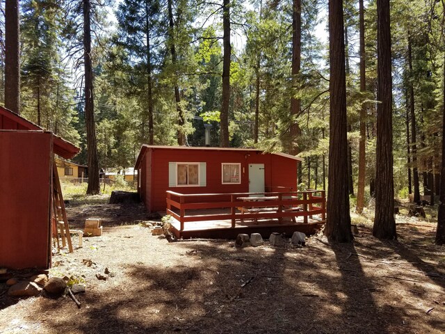 exterior space with a wooden deck