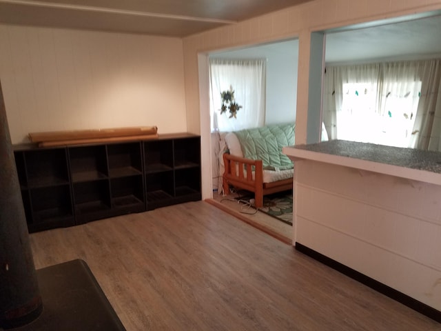 sitting room featuring hardwood / wood-style floors