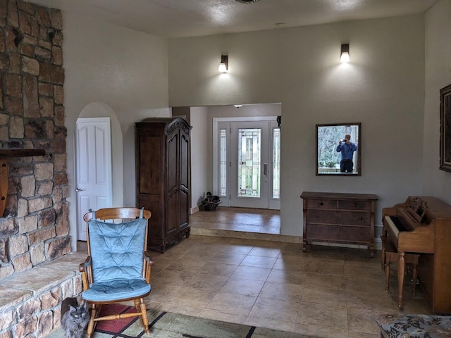 view of tiled foyer entrance