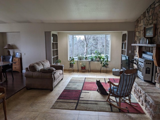 view of tiled living room