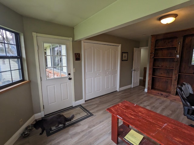 interior space featuring light wood-type flooring