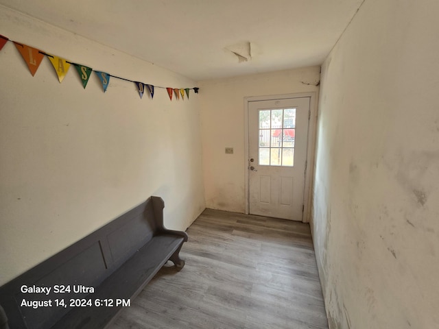 doorway featuring light hardwood / wood-style flooring