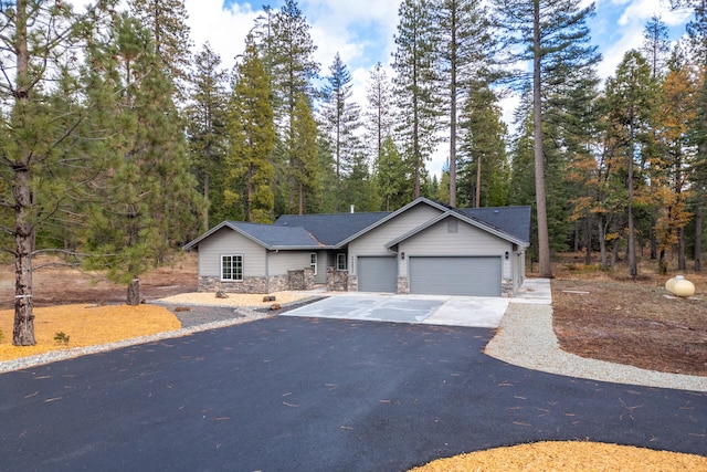 view of front of home with a garage