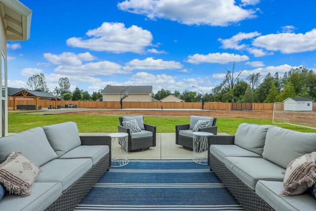 view of patio featuring outdoor lounge area