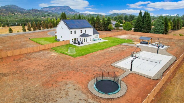 drone / aerial view with a mountain view