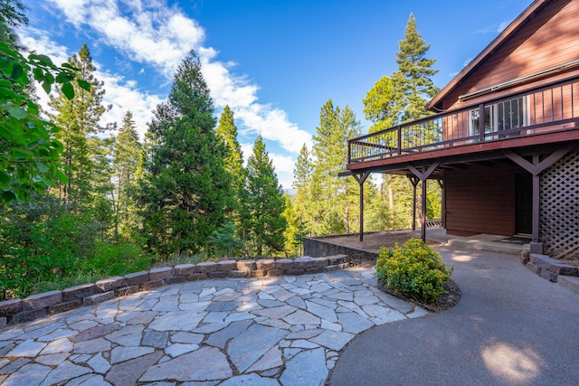 view of patio / terrace with a wooden deck