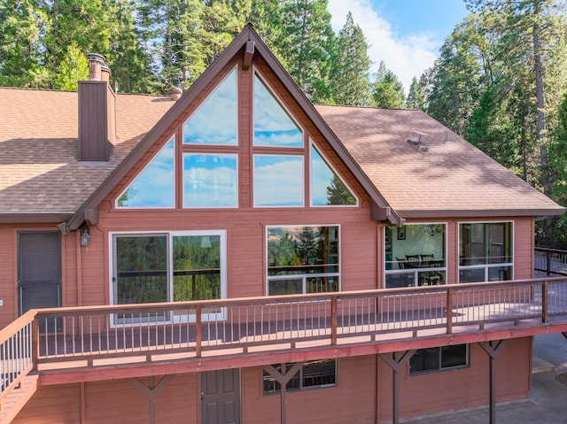 view of front of home featuring a deck