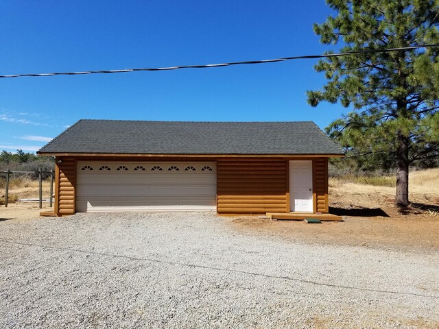 view of garage