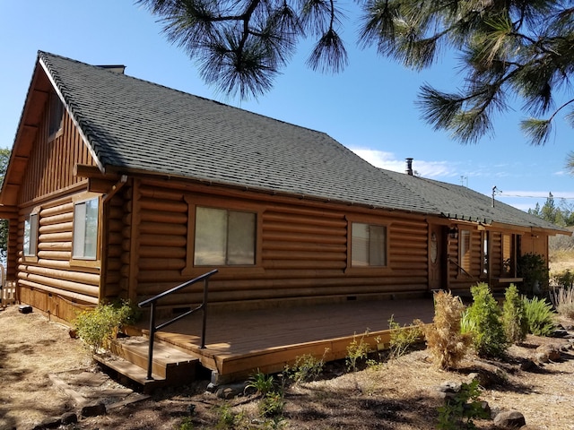 7414 Albers Forest Dr, Shingletown, CA 96088 - rear view of property with log siding and roof with shingles