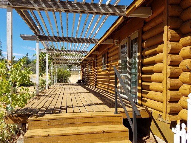 deck with a pergola