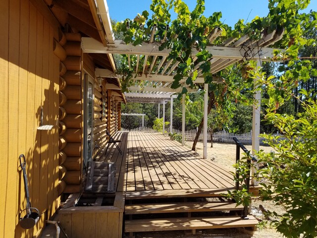 deck with a pergola