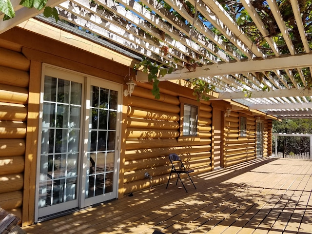 7414 Albers Forest Dr, Shingletown, CA 96088 - exterior space with a pergola and a wooden deck