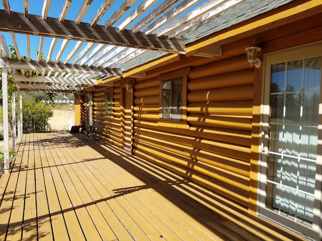 7414 Albers Forest Dr, Shingletown, CA 96088 - wooden deck with a pergola
