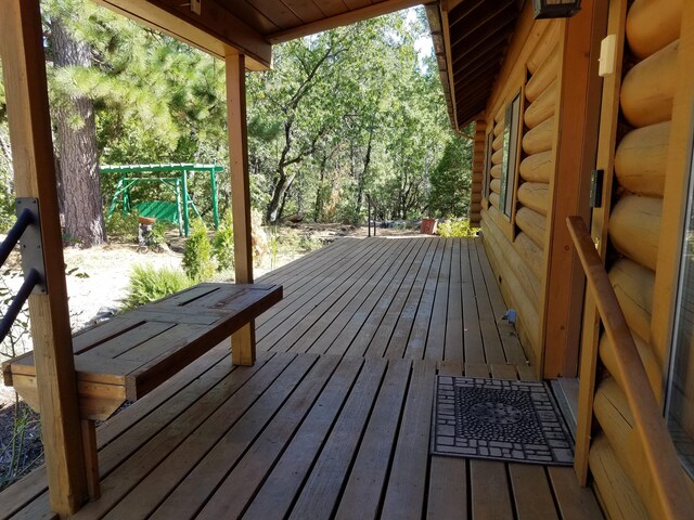 view of wooden deck