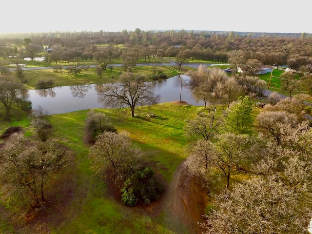 bird's eye view with a rural view and a water view