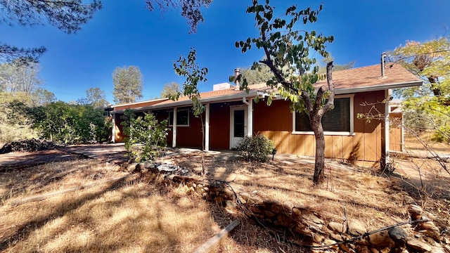 view of front of property with a patio