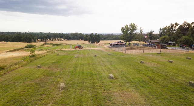 bird's eye view with a rural view