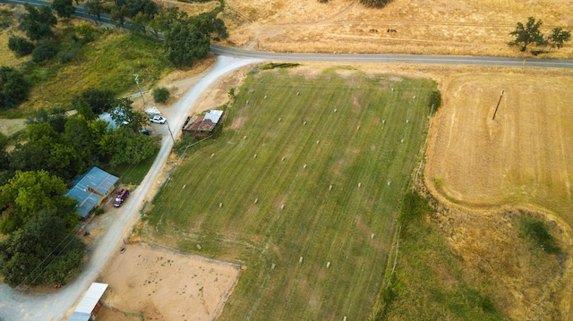 drone / aerial view with a rural view