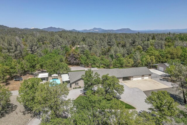 aerial view featuring a mountain view