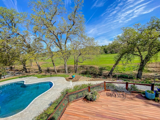 view of pool with a patio area and a deck