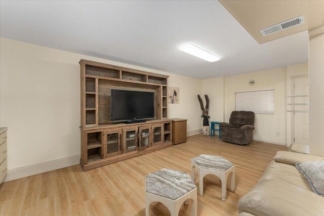 living room with wood-type flooring