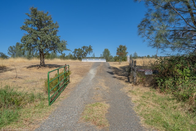 view of road featuring a rural view