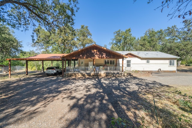 view of front of house with covered porch