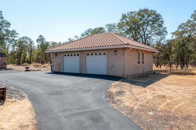 view of garage