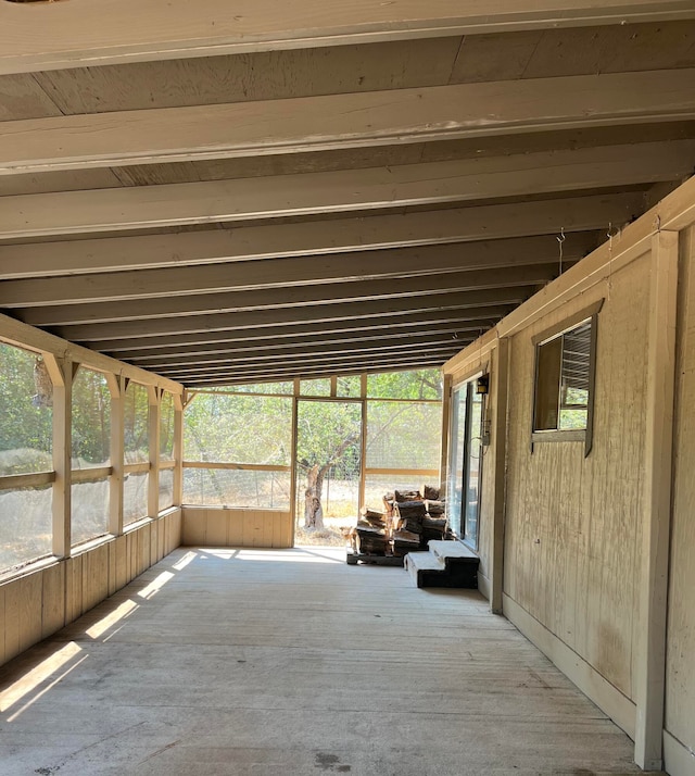 view of unfurnished sunroom