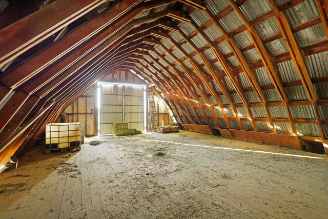 view of unfinished attic