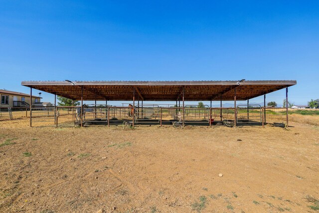 exterior space with a rural view