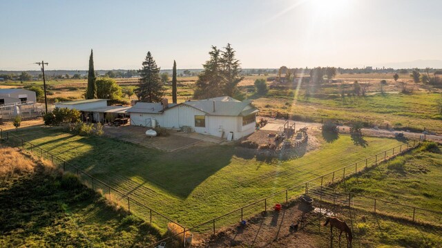 drone / aerial view featuring a rural view