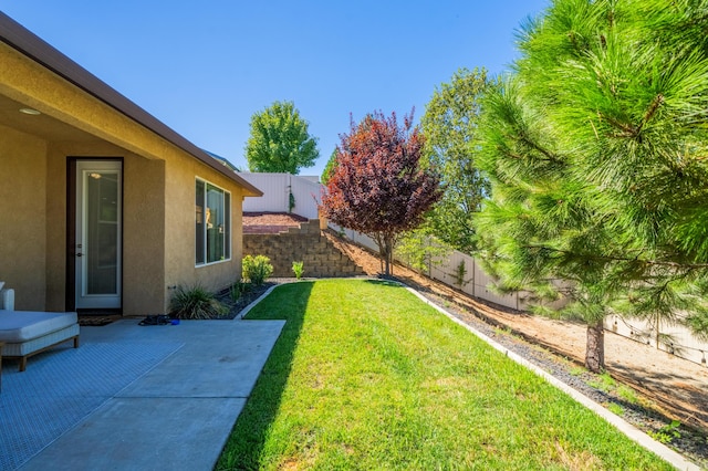 view of yard with a patio area