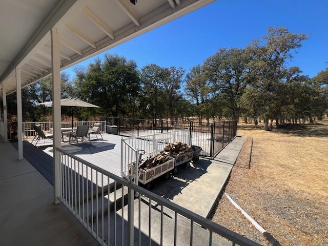 view of patio featuring a deck