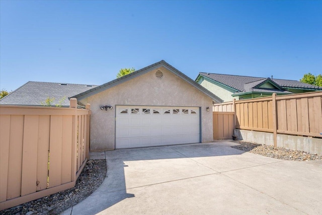 view of garage