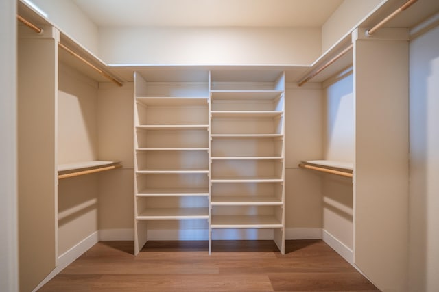 spacious closet with hardwood / wood-style floors