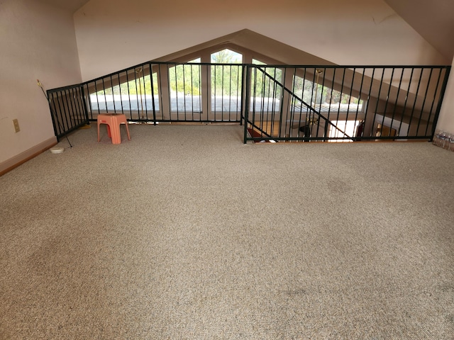 interior space with vaulted ceiling