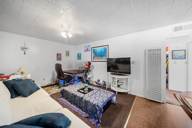 bedroom featuring carpet flooring and ceiling fan