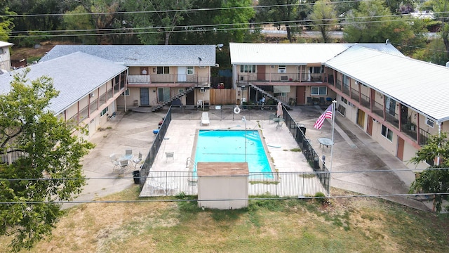 view of pool featuring a patio