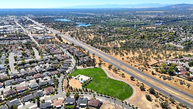 aerial view with a mountain view