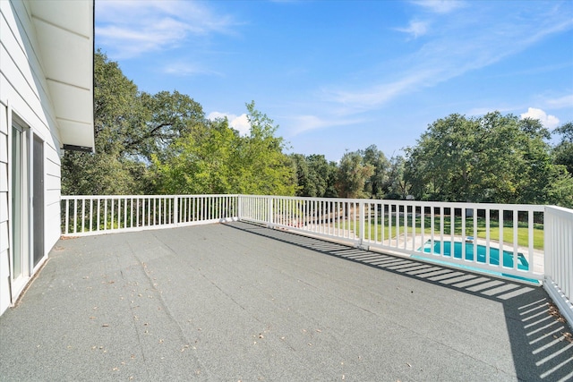 view of patio / terrace featuring a fenced in pool